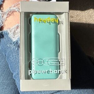 heyday Mint Green Portable Power Bank with LED Display